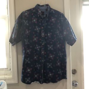 Haggar Casuals multicolor short sleeve button down size large